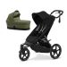 Komplett vogn, Cybex, Avi Spin, BLK Moon Black inkl. liggedel Moss Green