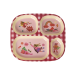 Barnetallerken med 4 rom, Rosa Hero print, Rice