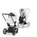 Cybex ePriam, Style Collection, Komplett Barnevogn, New Generation, Chrome/Off White