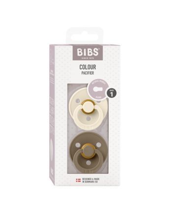 Smokk, BIBS, Latex, Size 1, Ivory/Dark Oak, 2pk