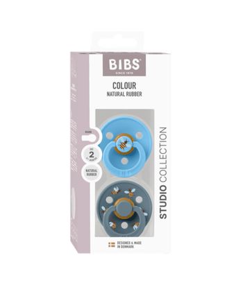 BIBS Smokk,  2 pk, Bumblebee, Latex Size 2, Breeze Mix