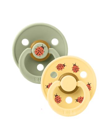 BIBS Smokk,  2 pk, Ladybug, Latex Size 3, Sage Mix