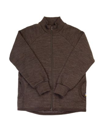 Joha Cardigan w/zipper, Merinoull, Brun