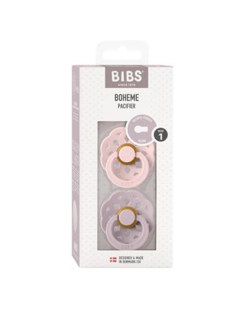 Smokk, BIBS, Boheme, Latex, Size 1, Blossom/Dusky Lila, 2pk