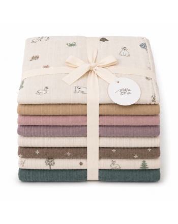 Muslin Gasskluter, Milla & Max, Forest and Sea, 8pk