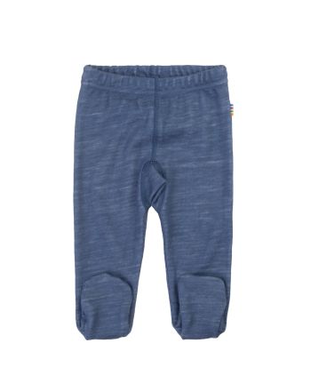 Joha Leggings m/fot, Ull, Blå