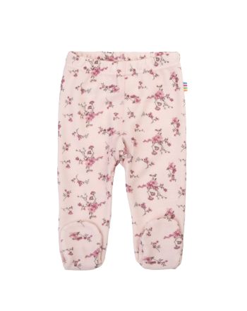 Joha Leggings m/fot, Ull, Rosa m/blomster