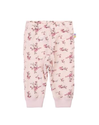 Joha Leggings Ull, Rosa m/blomster