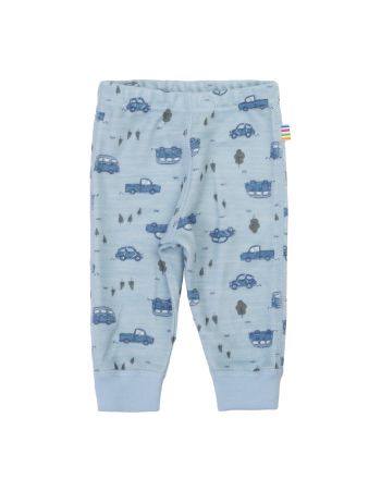 Joha Leggings Ull, Blå m/biler