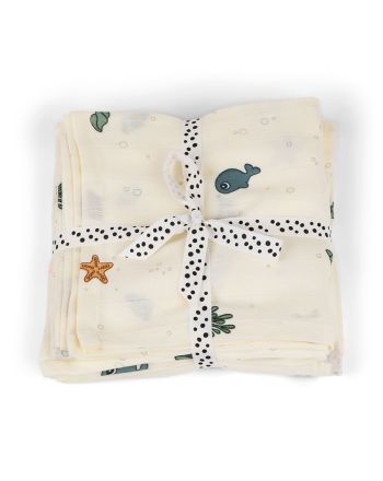 Swaddle, Done By Deer, Sea Friends, Beige, 2pk