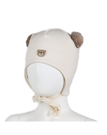 Kivat Bomullslue Teddybjørn, Off-White