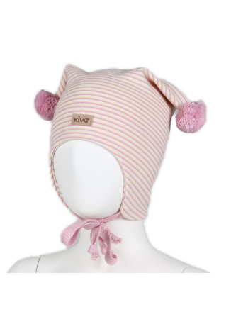 Kivat Bomullslue Striper, Rosa
