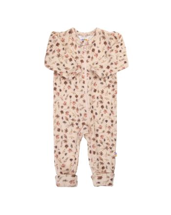 Joha Heldress Merinoull, Beige m/blomster
