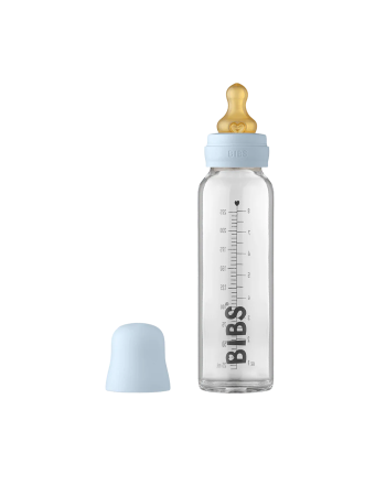 BIBS Glassflaske, Latex 225ml Baby Blue