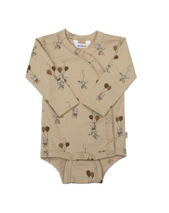 Body m/sideknepp, Joha, Merinoull, Beige
