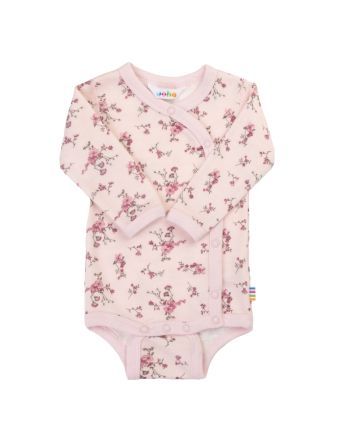 Joha Omslagsbody Ull, Rosa m/blomster