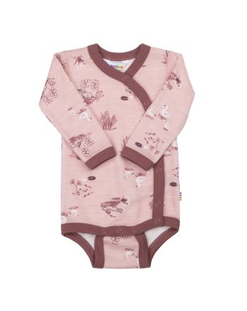 Body m/sideknepp, Joha, Ull/Bambus, Light Pink