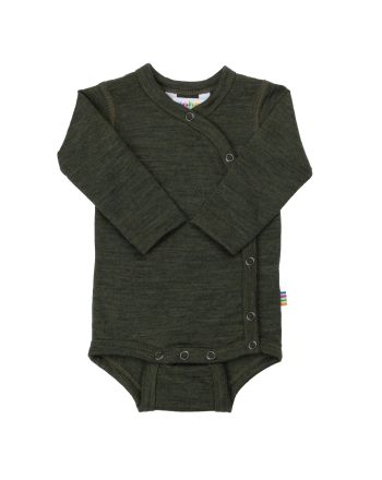 Body m/sideknepp, Joha, Merinoull, Moss Green