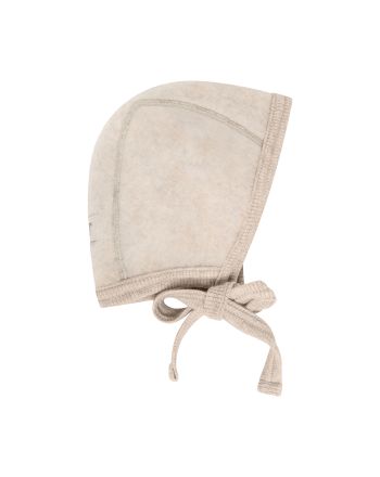 Huttelihut Lue m/knyting, Ull Camel Melange