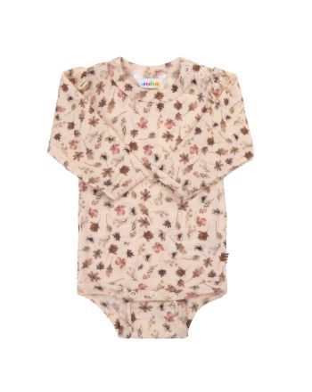 Joha Body Merinoull, Beige m/blomster