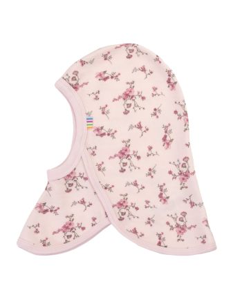 Joha Balaclava ull/bambus, Rosa m/blomster