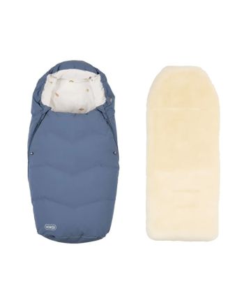 Voksi Urban Vognpose, Stone Blue + Aluna Lammeskinn til Vogn, Natur