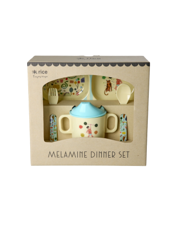 Babyservise i gaveeske, Mint karnevalmotiv, Rice