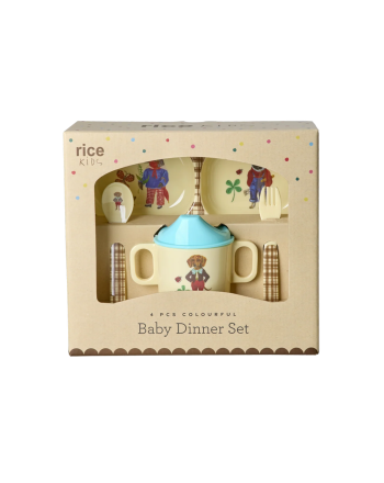 Babyservise i gaveeske, Nathalie Lété-design, Brun, Rice