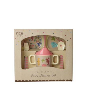 Babyservise i gaveeske, Korallhavmotiv, Rice