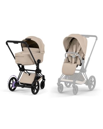 Cybex ePriam, Matt Black/Cozy Beige, Komplett barnevogn, New Generation