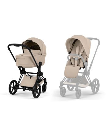 Cybex Priam, Matt Black/Cozy Beige, Komplett barnevogn, New Generation