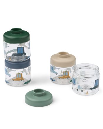 Liewood Snackbox 4pk, Dominique Cars / Sandy