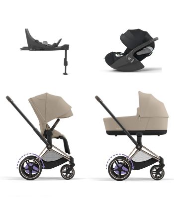 Vognpakke, Cybex e-Priam, Rose Gold/Cozy Beige + Cloud T og Base T