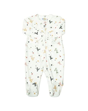 Jumpsuit w/foot, Joha, Pelican, Offwhite AO