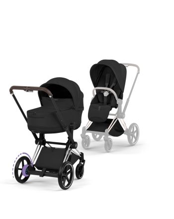 Cybex ePriam, Style Collection, Komplett Barnevogn, New Generation, Chrome/Sepia Black