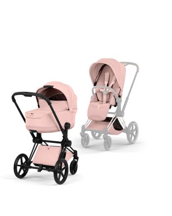 Cybex Priam, Style Collection, Komplett Barnevogn, New Generation, Matt Black/Peach Pink