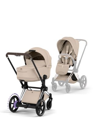 Cybex ePriam, Style Collection, Komplett Barnevogn, New Generation, Chrome/Cozy Beige