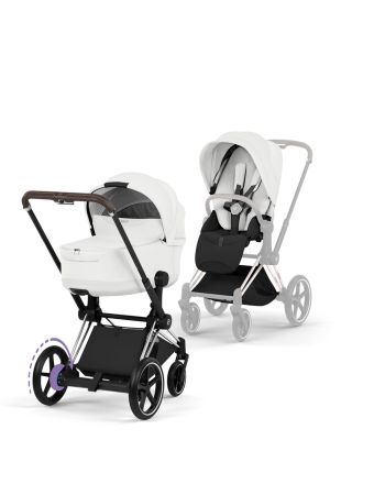 Cybex ePriam, Style Collection, Komplett Barnevogn, New Generation, Chrome/Off White