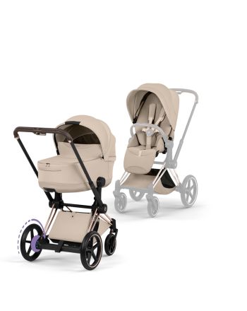 Cybex ePriam, Style Collection, Komplett Barnevogn, New Generation, Rose Gold/Cozy Beige