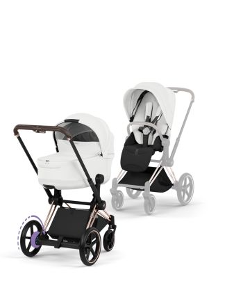 Cybex ePriam, Style Collection, Komplett Barnevogn, New Generation, Rose Gold/Off White
