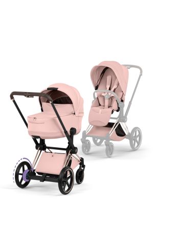Cybex ePriam, Style Collection, Komplett Barnevogn, New Generation, Rose Gold/Peach Pink