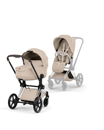 Cybex Priam, Style Collection, Komplett Barnevogn, New Generation, Chrome/Cozy Beige