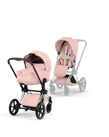 Cybex Priam, Style Collection, Komplett Barnevogn, New Generation, Chrome/Peach Pink