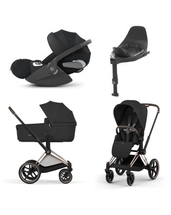 Nyfødtpakke, Cybex Priam New Generation, Rose Gold/Sepia Black, Ink. Cloud T Plus + Base T