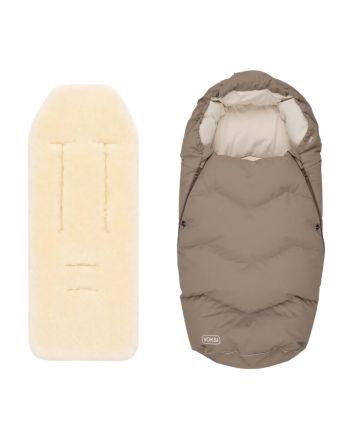 Vognpose, Voksi®, Urban, Walnut Cream + Lammeskinn til vogn, Natur