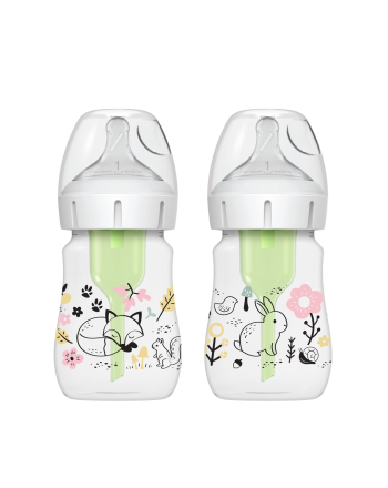 Dr.Brown Flaske, Wideneck 150ml Option+ Woodland 2 pk